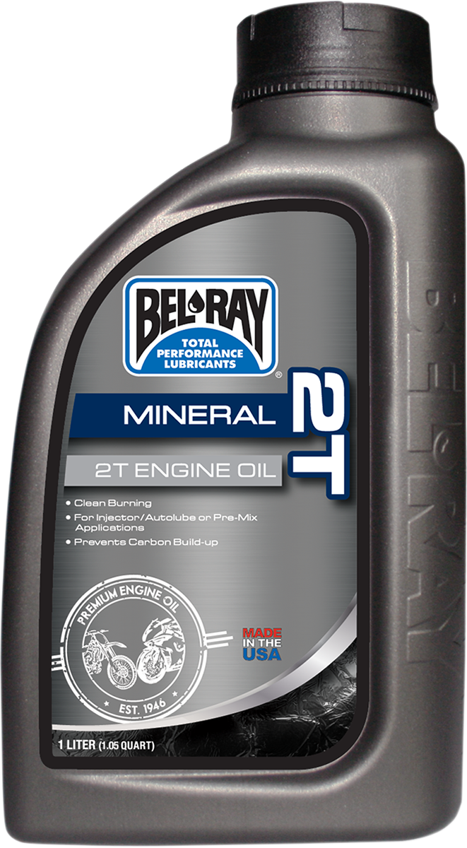 BEL-RAY 2T Mineral Oil 1L - Engine Protection for Yamaha, Honda, Kawasaki, Suzuki, and More (Part #99010-B1LW)