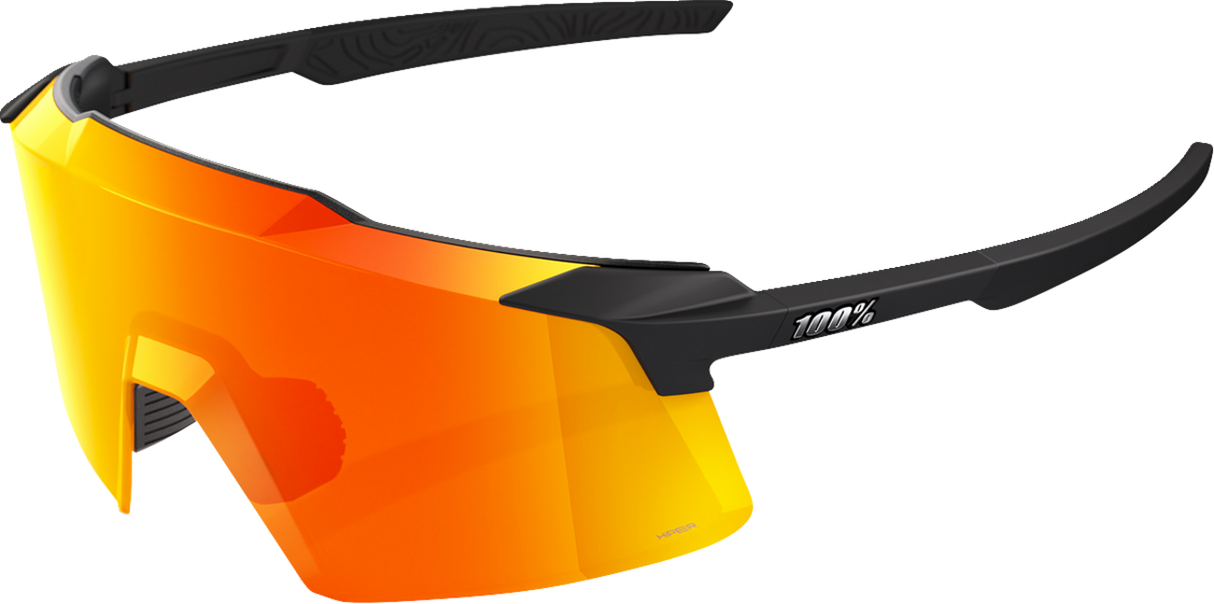 100% Aerocraft Sunglasses with HiPER Red Lens - Soft Tact Black Finish - Ideal for Motorcycles and Outdoor Activities
