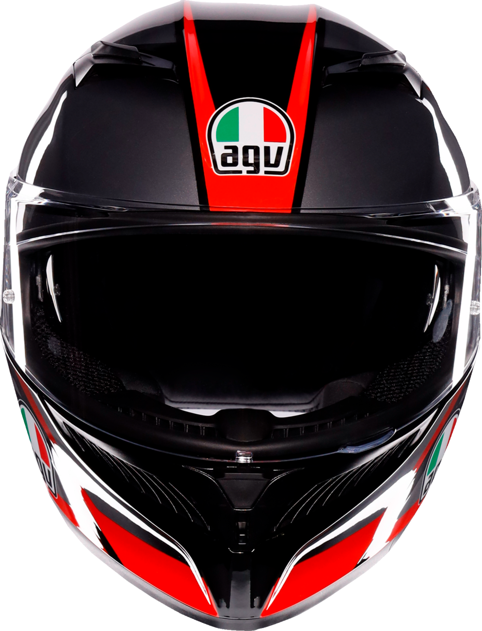 AGV K3 Helmet Striga - Black/Gray/Red, Medium - Optimal Fit for Sport and Touring Motorcycles