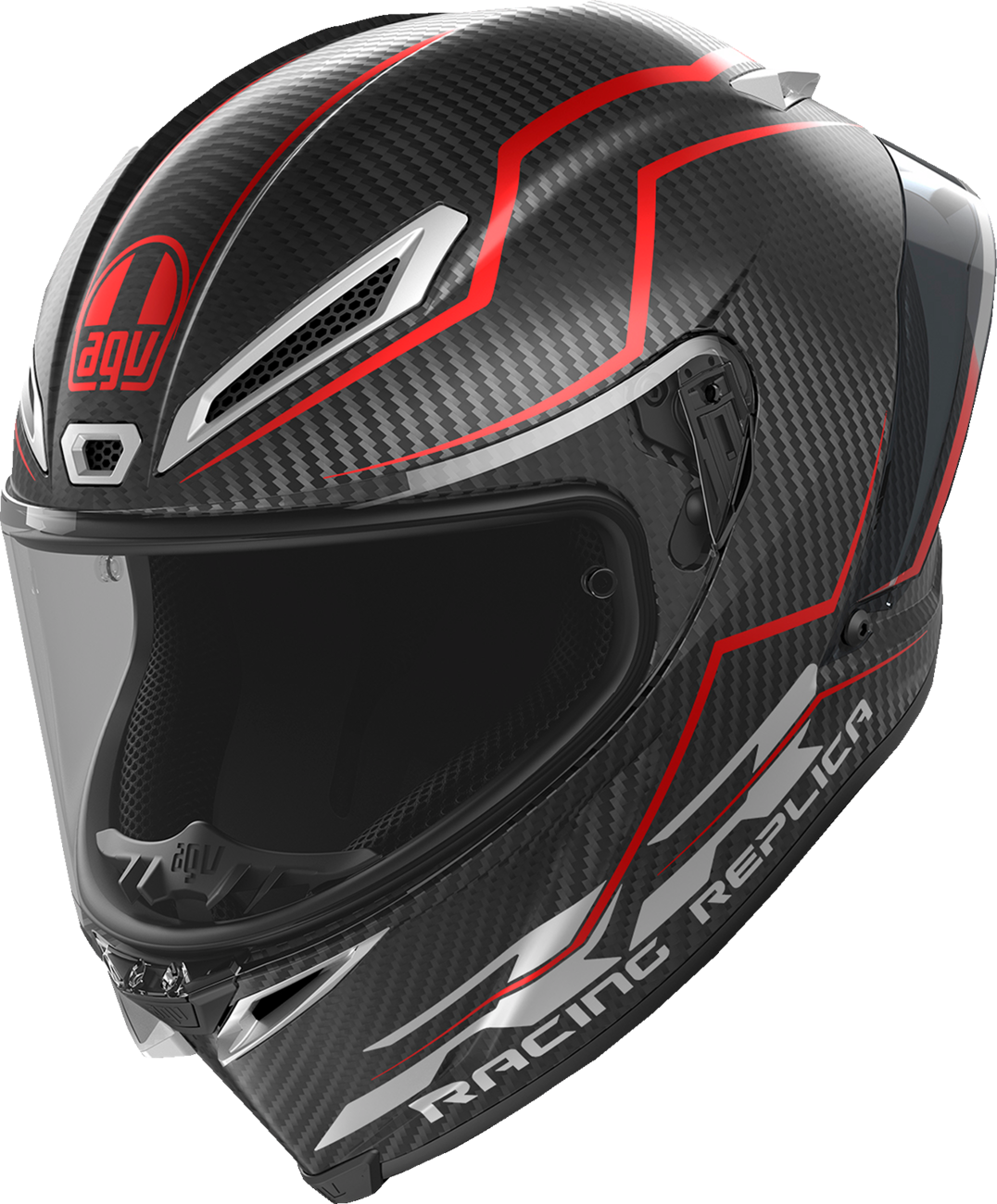 AGV Pista GP RR Helmet - Intrepido Matte Carbon/Black/Red for Race Motorcycle - Large (Part No. 2118356002-019-L)