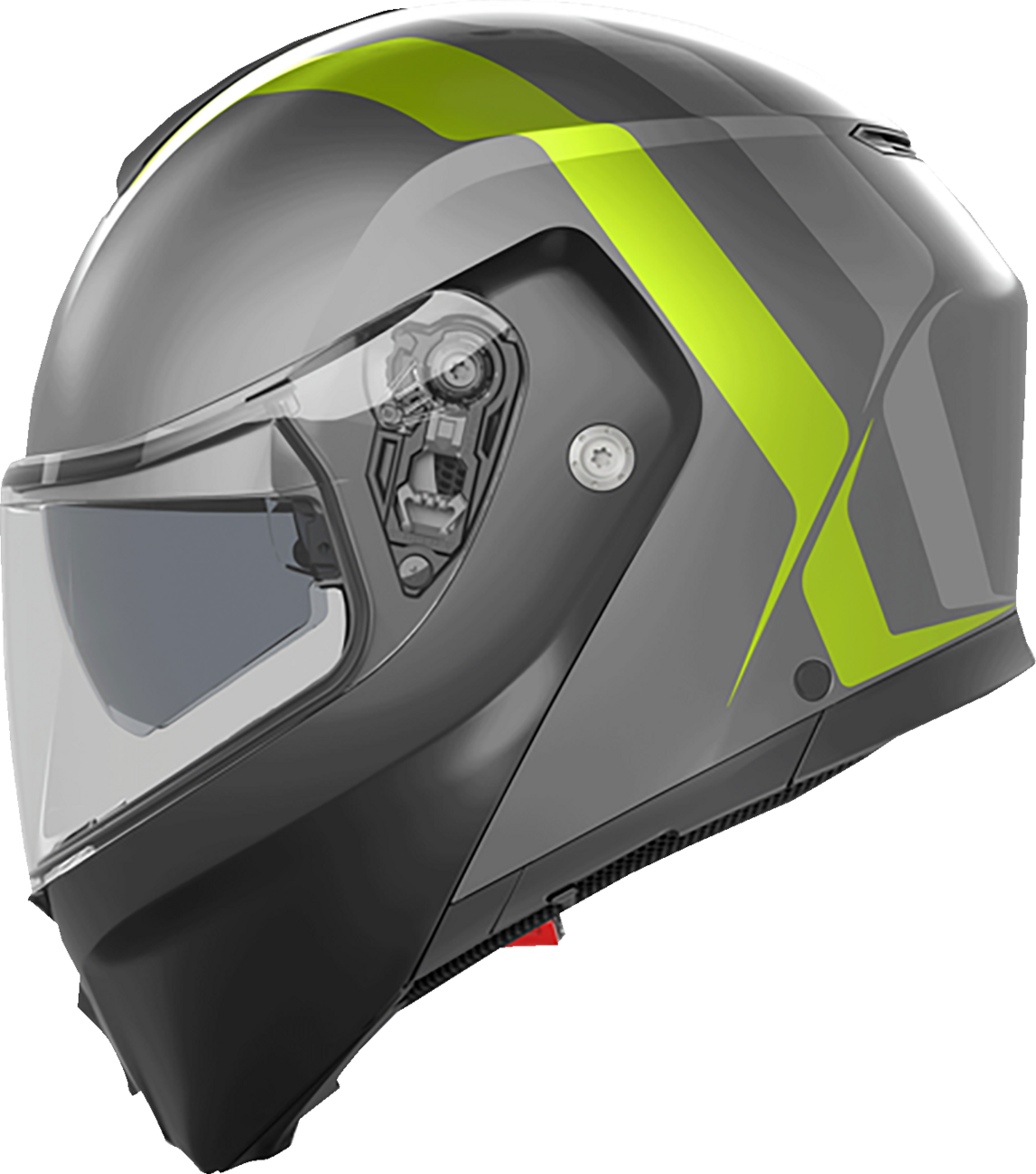 AGV Streetmodular Helmet Resia - Matte Gray/Black/Yellow Fluo for Motorcycle, Street, and Touring - Small (Part #2118296002007S)