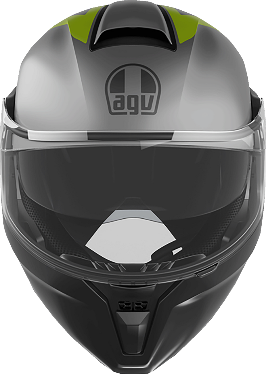 AGV Streetmodular Helmet Resia - Matte Gray/Black/Yellow Fluo for Motorcycle, Street, and Touring - Small (Part #2118296002007S)