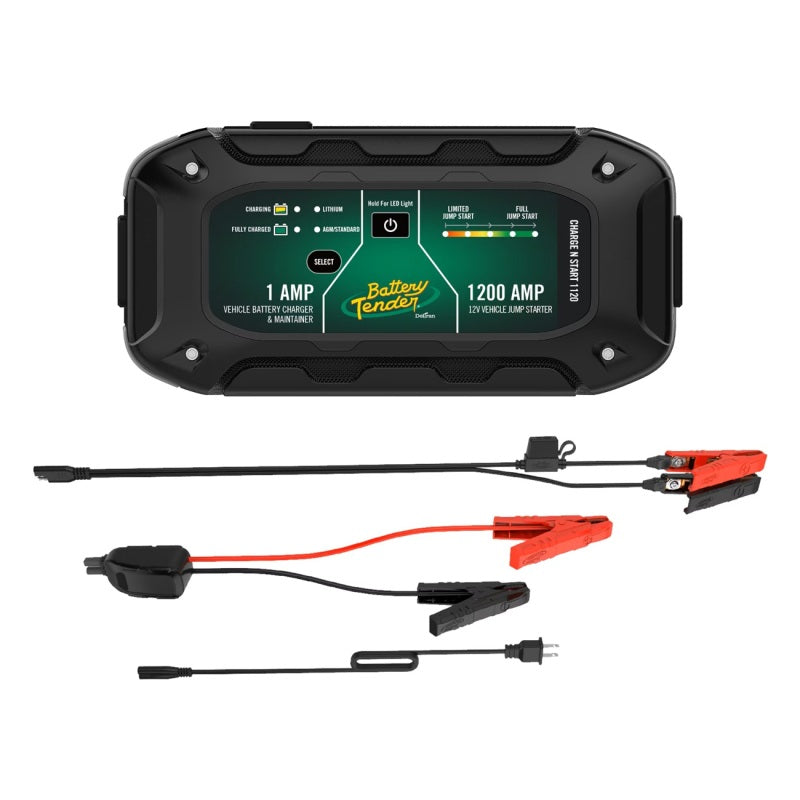 Battery Tender Charge N Start 1120 - 1A Battery Charger & 1200A Jump Starter (Part #030-7012-WH)