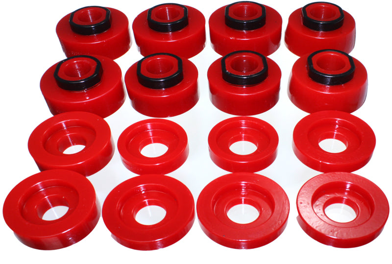 Energy Suspension Hyper-Flex Red Body Mount Set for Ford F-250/F-350 Super Duty (2010-2013) - Part 4.4124R