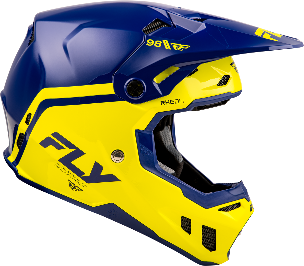 Fly Racing Formula CC Objective Helmet Navy/Yellow Size XS – Lightweight, Impact-Resistant Motorcycle Helmet with Advanced Safety Features for Cruiser and Off-Road Vehicles