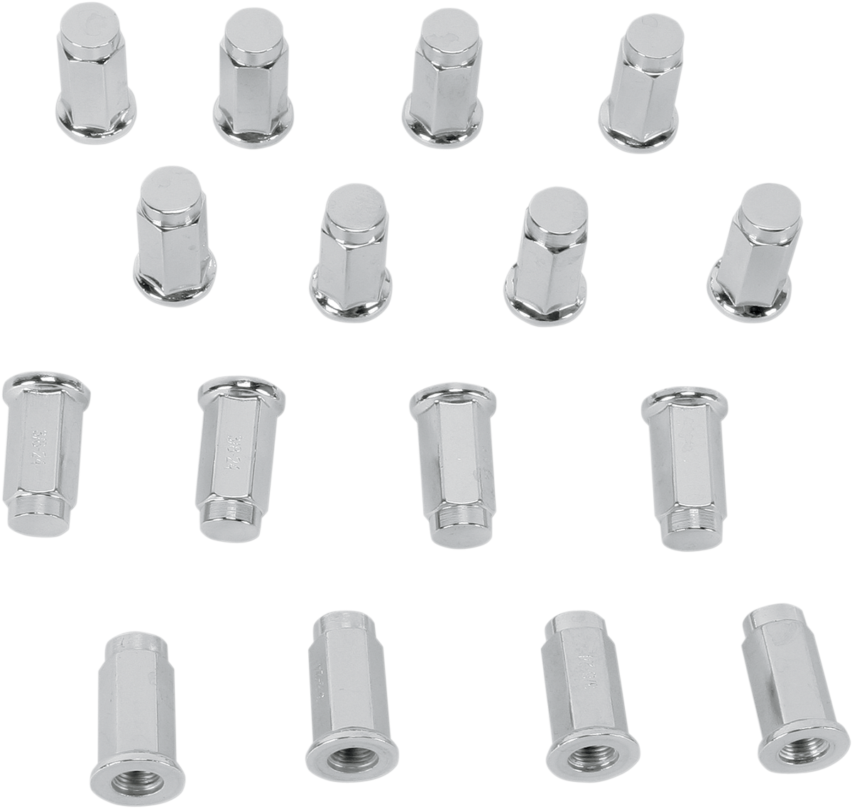 ITP Lug Nuts - Flat - Chrome - 3/8-24 - 16 Pack ALUG11BX