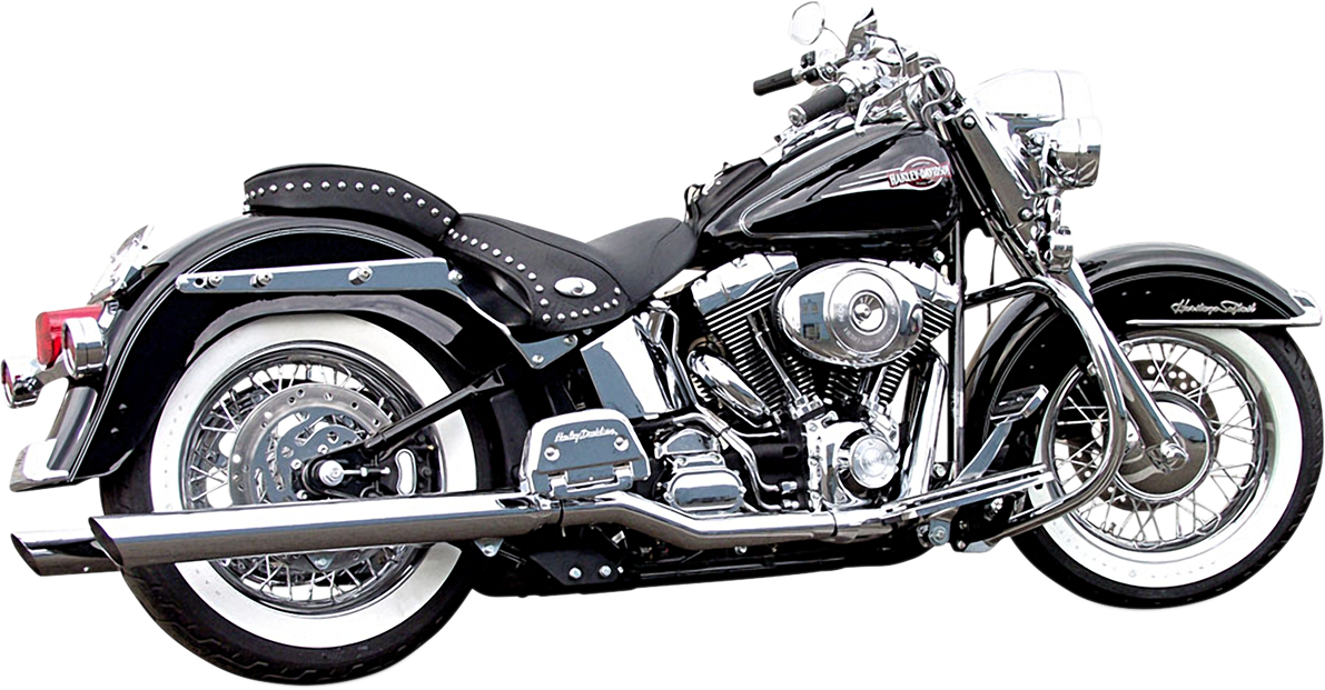BASSANI XHAUST Slip-On Mufflers - Slash-Up - Chrome 31117B