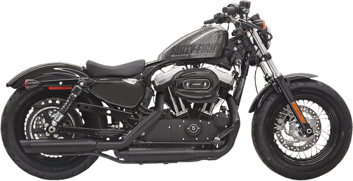 BASSANI XHAUST Firepower Series Slip-On Mufflers - Black - Slash-Cut - Sportster 1X27SBB