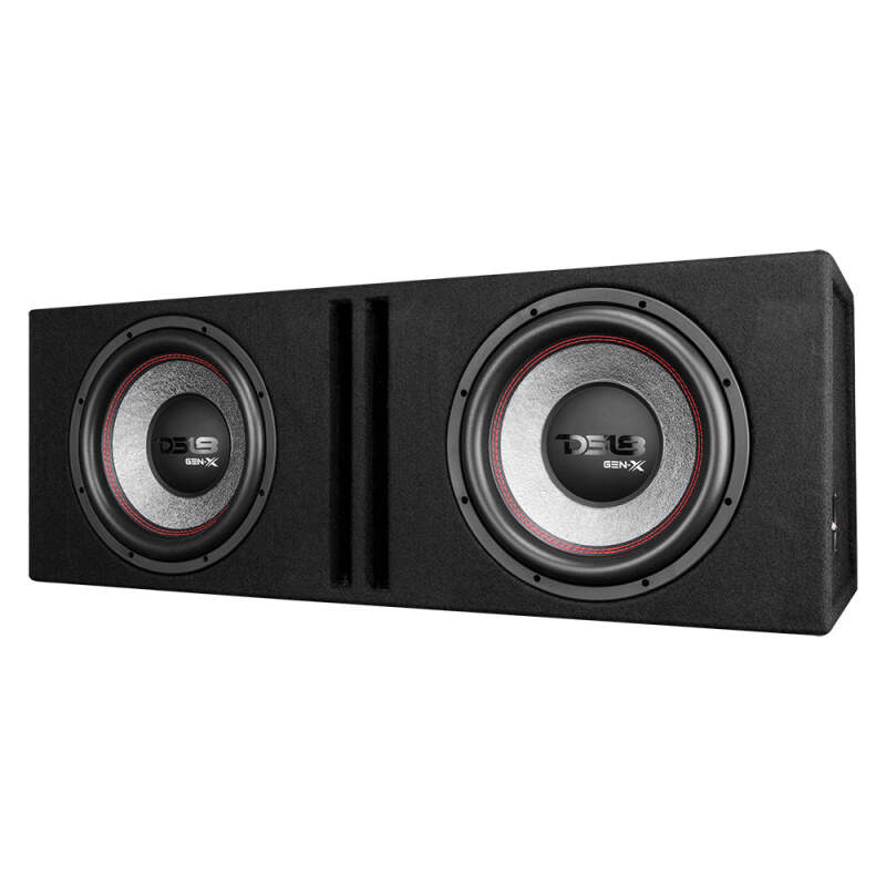 DS18 GEN-X212LD Dual 12-inch Loaded Ported Enclosure with 900 Watts RMS for Car Audio Systems