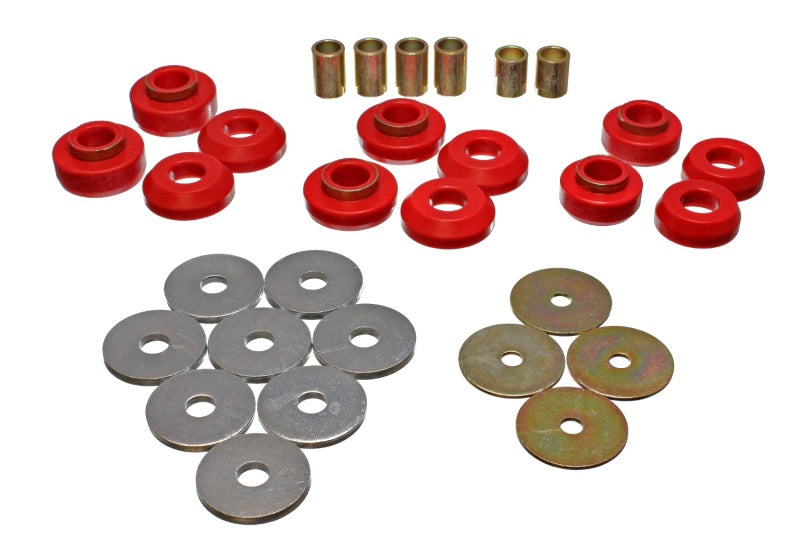 Energy Suspension 75-79 Chevrolet Nova / Chevy II Red Body Mount Set for Improved Ride and Durability