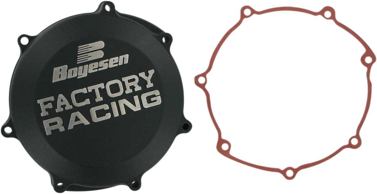 BOYESEN Yamaha CC-38AB Black Clutch Cover - Lightweight Performance Upgrade for Yamaha Motorcycles