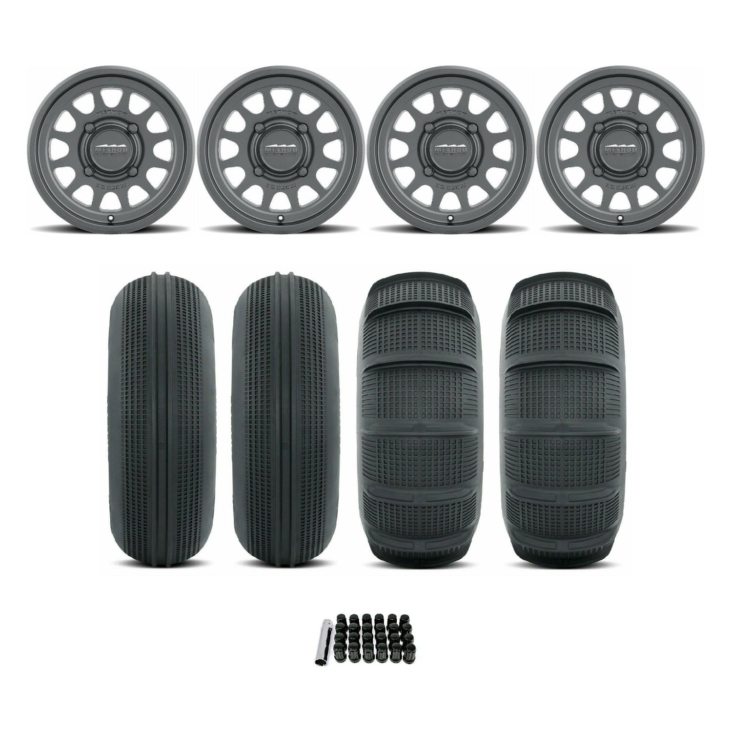Can Am Maverick R 414 Bead Grip Wheel / Sand Series Tire Package