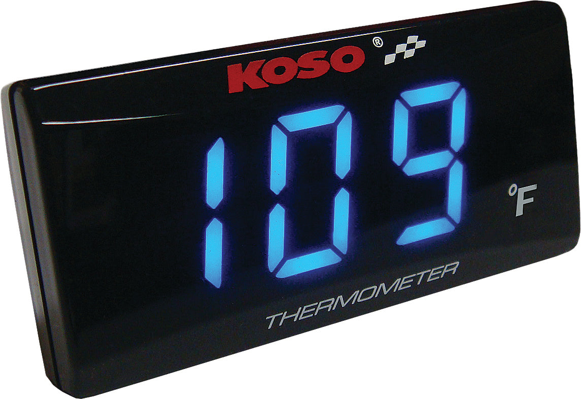 KOSO BA024B11 Super Slim Blue Display Temperature Gauge for Motorcycle and ATV