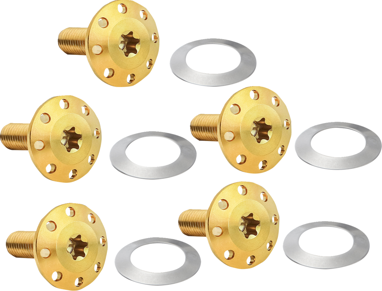 ARLEN NESS Bolt Kit - Holeshot/Front/Floating/Brake Rotor - Spoke Mount - Gold - 5 Pack 300-916