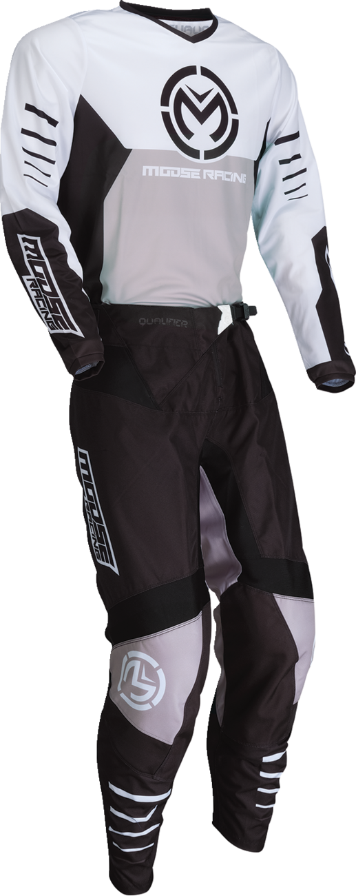 MOOSE OFFROAD Qualifier® Jersey Black/White 5XL - Durable Polyester, Performance Cuffs, Pro-Rider Tested for Off-Road Vehicles