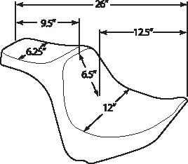 Drag Specialties Seats Predator III Seat - Double Diamond with Red Stitching for Harley FXFB/S '18-'23 | Model 0802-1074