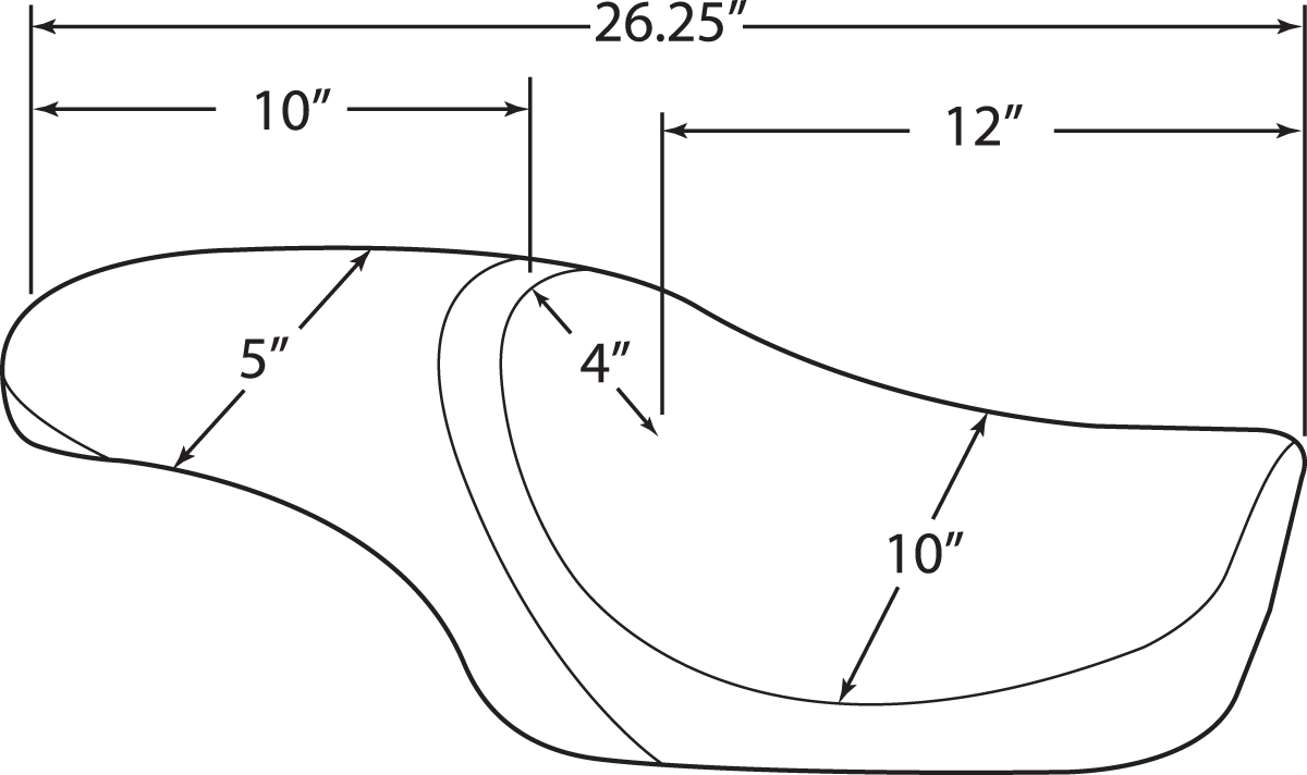 Drag Specialties Seats Predator Flame Stitched Seat for XL 1982-2003 with Custom Foam and ABS Base