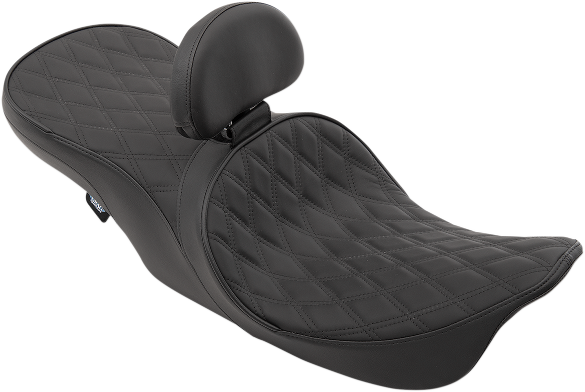 DRAG SPECIALTIES SEATS EZ Glide II Small Backrest with Solar Reflective Leather for Harley-Davidson Motorcycles - Part 0822-0133