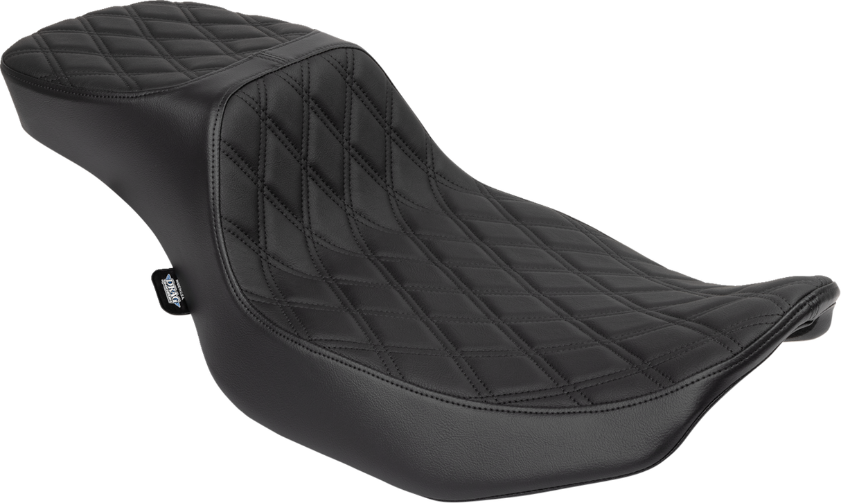 Drag Specialties Seats Performance Predator 2-Up Seat for Harley FLHX/FLTR 2023-2024 - Black Vinyl with Double Diamond Stitch - Part 4691B