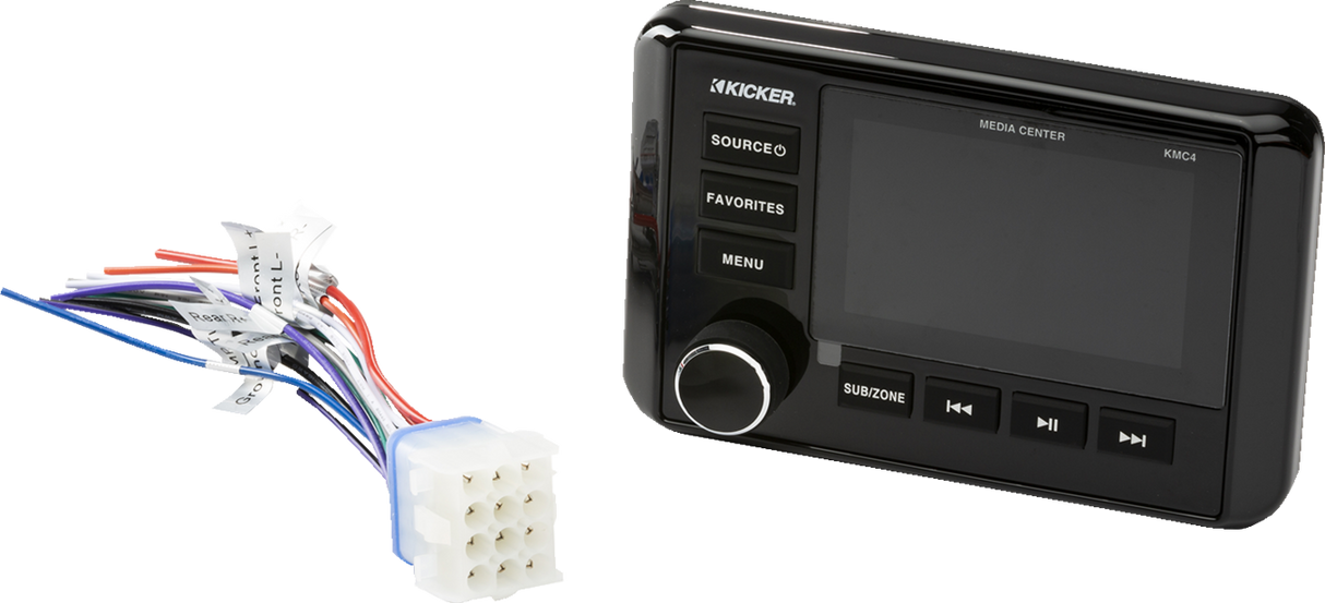 KICKER 51KMC4 Car Audio Source Unit with Bluetooth, Weather Band, and Customizable EQ for Jeep Wrangler, Ford F-150, Chevrolet Silverado, Toyota Tacoma, and Honda Ridgeline