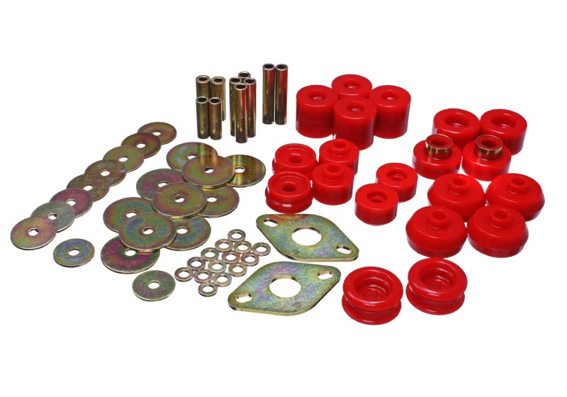 Energy Suspension 8.4111R Red Body Mount Bushing Set for 1996-1999 Toyota 4Runner 2WD/4WD