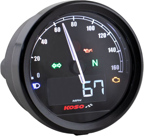KOSO Tnt 05s D60 Speedometer - Compatible with Honda Civic, Toyota Corolla, Ford F-150, and More