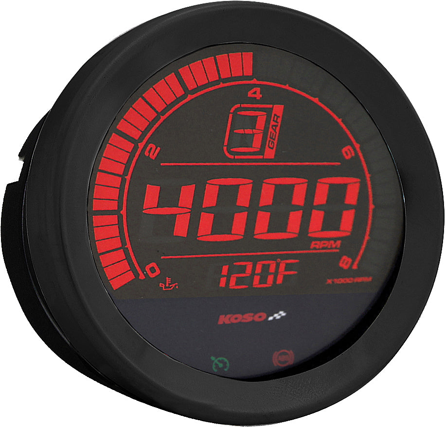 KOSO HD 02 Series Gauge Kit with Black Bezel for Harley-Davidson FLHTC and FLHTCU Models