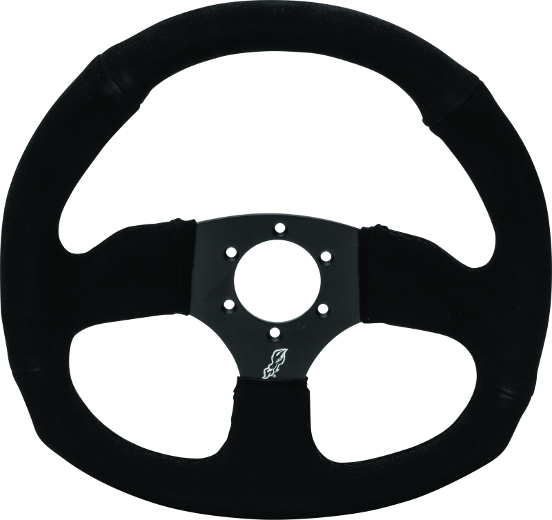DragonFire Racing D-Shaped Suede Steering Wheel - Iron Series with 6-Bolt Pattern and Lightweight Aluminum Construction