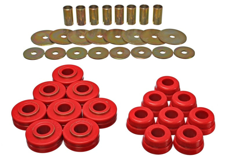 Energy Suspension Hyper-Flex Red Body Mount Set for 1972-1977 International Scout II with Nissan/Datsun Fitment