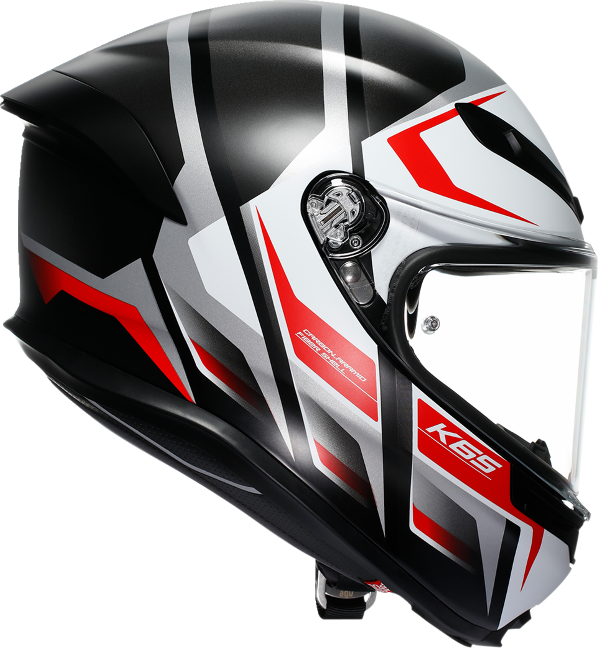 AGV K6 S Karve Matte Black/White/Red Motorcycle Helmet - XL with Advanced Ventilation and Safety Features