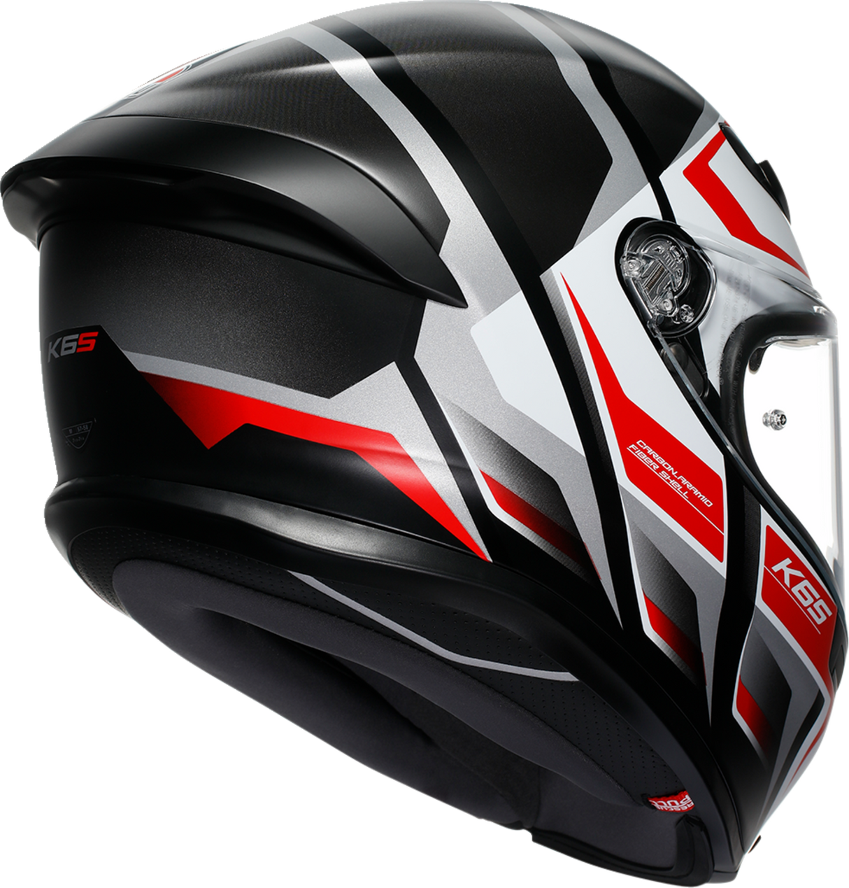 AGV K6 S Karve Matte Black/White/Red Motorcycle Helmet - XL with Advanced Ventilation and Safety Features