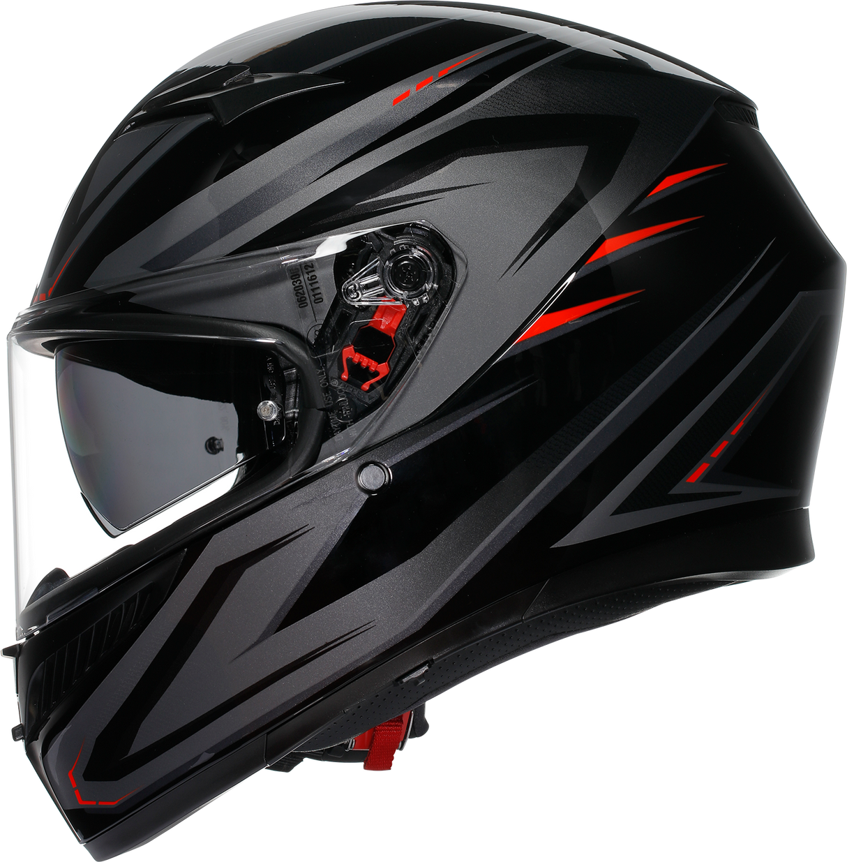 AGV K3 Helmet Syth Black/Red 2XL – Motorcycle Helmet for Sport and Touring Bikes