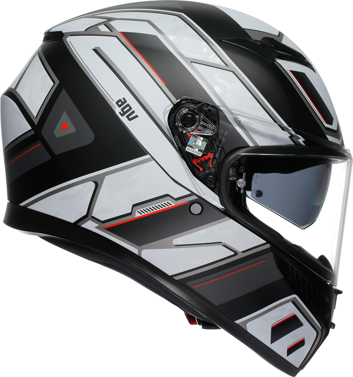 AGV K3 Helmet Rivia Matte Black/White – Small with Max Vision Pinlock for Motorcycle Riding