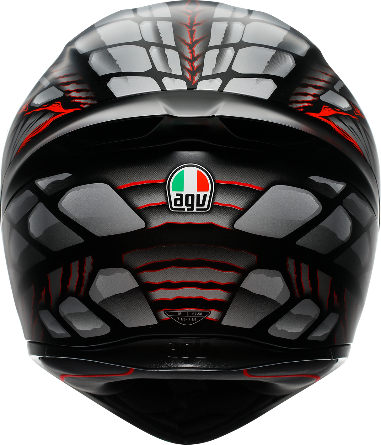 AGV K1 S Lyzard Matte Black/Gray/Red Motorcycle Helmet - Small Fitment