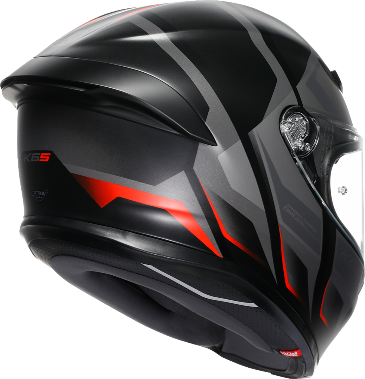 AGV K6 S Helmet - Karve Matte Black/Gray/Red - Large - Designed for Sport and Street Riders