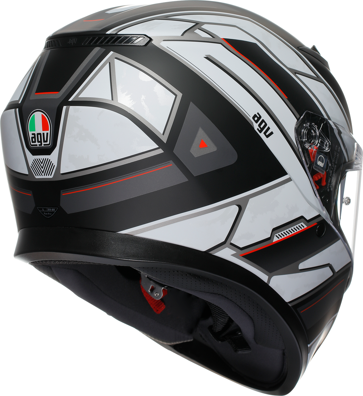 AGV K3 Helmet Rivia Matte Black/White 2XL – Motorcycle Helmet with Pinlock® and Ventilation for Sport and Touring Vehicles