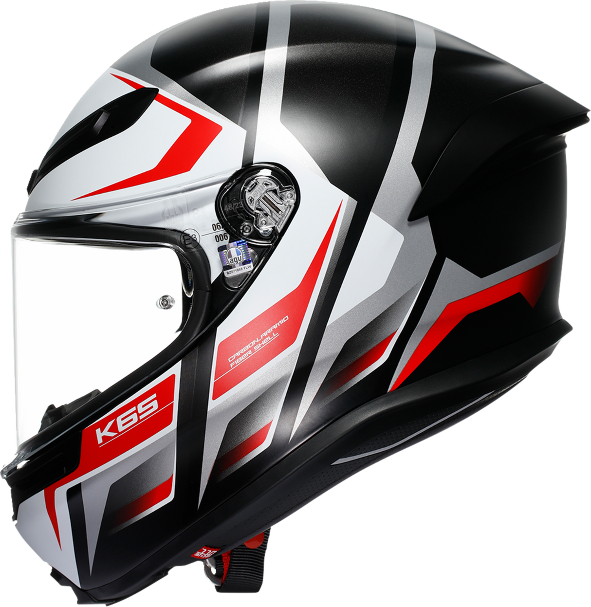 AGV K6 S Helmet - Karve Matte Black/White/Red - 2XL | Motorcycle Helmet for Sport and Touring