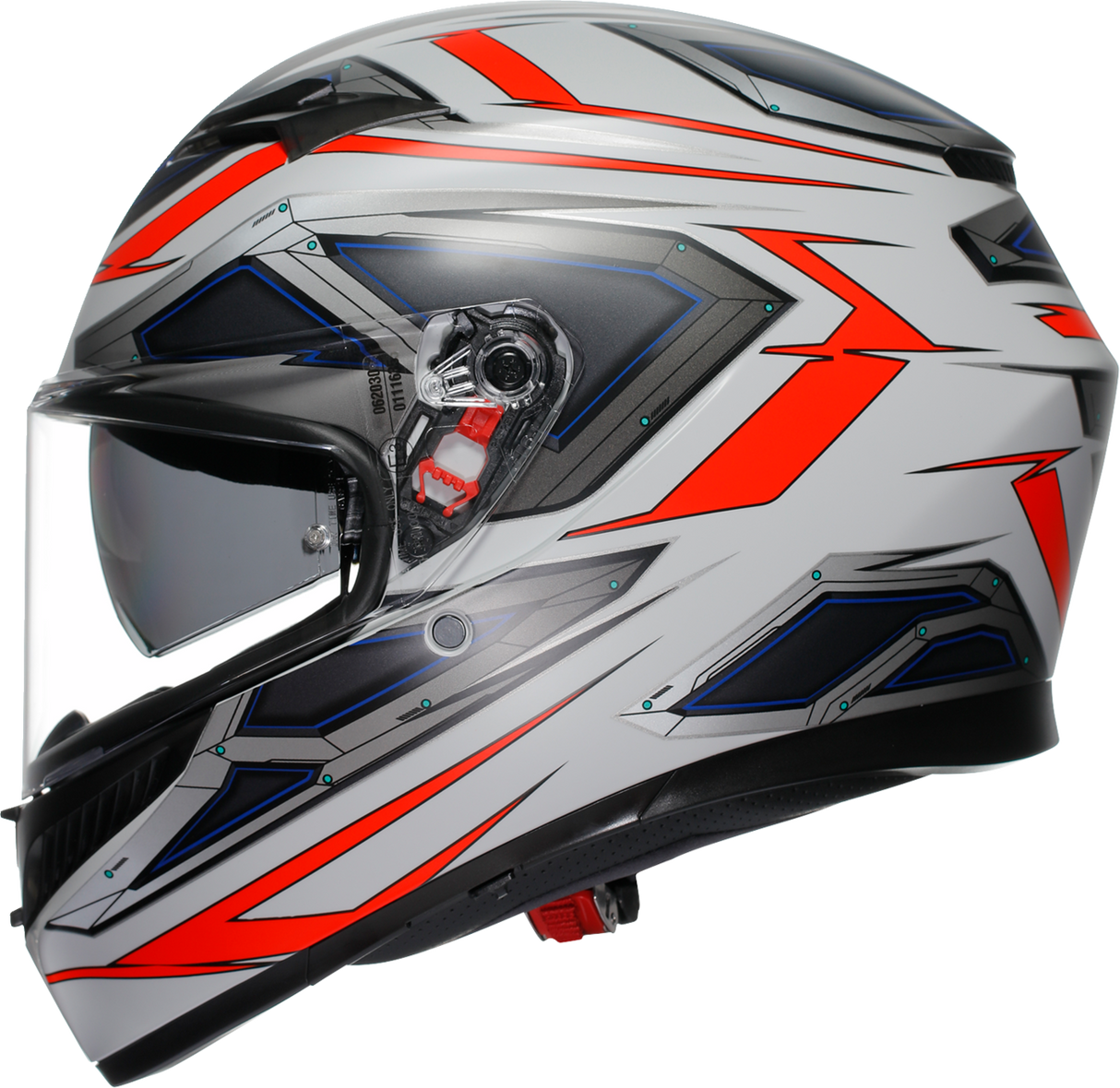 AGV K3 Helmet Space Matte White/Red Fluo for Motorcycle with Pinlock 70 MaxVision Lens - Small
