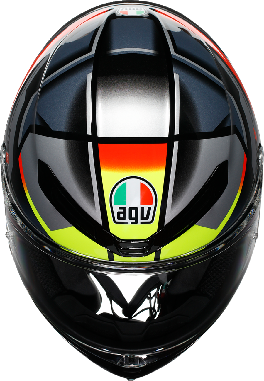 AGV K6 S Erazer Motorcycle Helmet - Black/Red/Yellow Fluo – Small | Fits Honda, Yamaha, Kawasaki, Suzuki, Ducati, BMW, KTM, and more