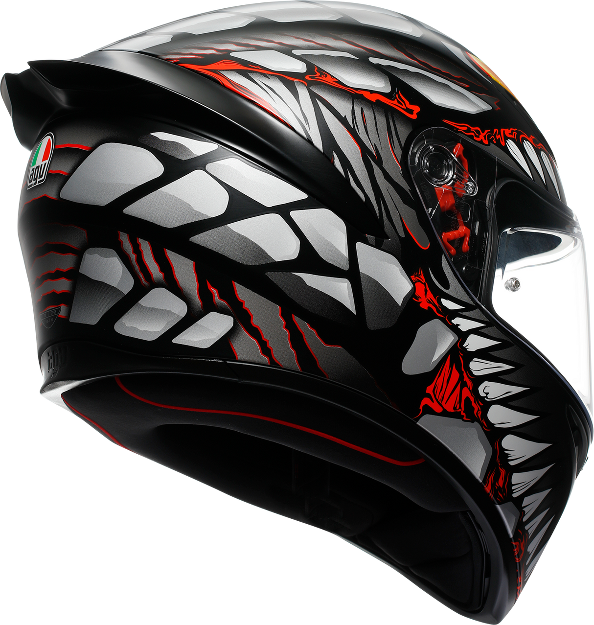 AGV K1 S Helmet Lyzard Matte Black/Gray/Red for Motorcycle and Dirt Bike - Medium