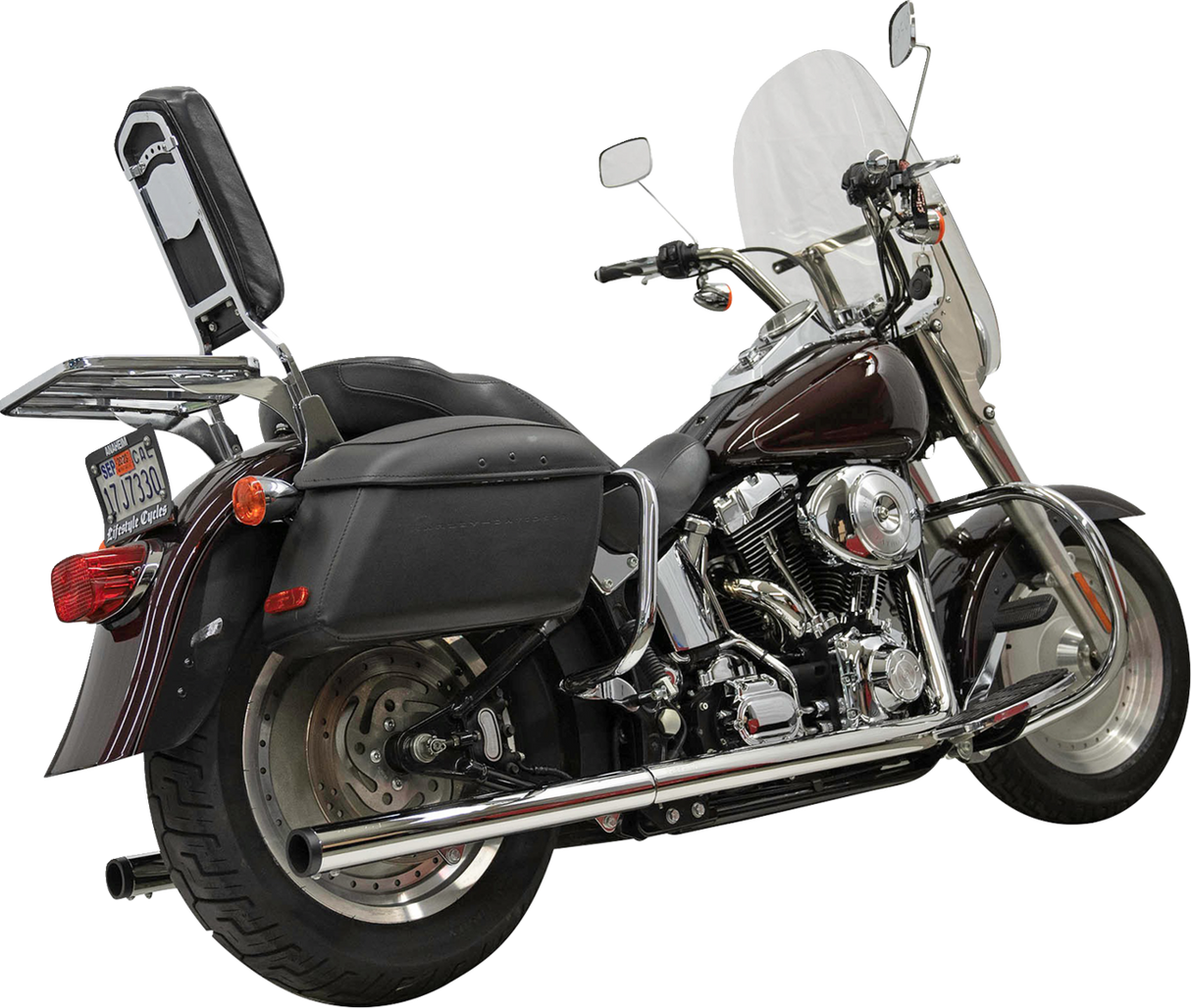 BASSANI XHAUST 2-into-2 True Dual Drag Pipe Exhaust System - Chrome - Twin Cam - Softail 1S98P