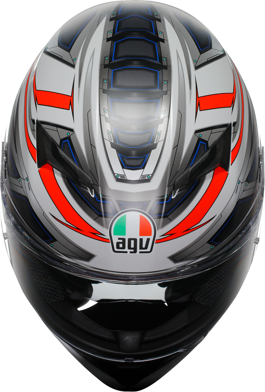 AGV K3 Helmet Space Matte White/Red Fluo XL - Motorcycle Helmet for Sport and Touring Vehicles