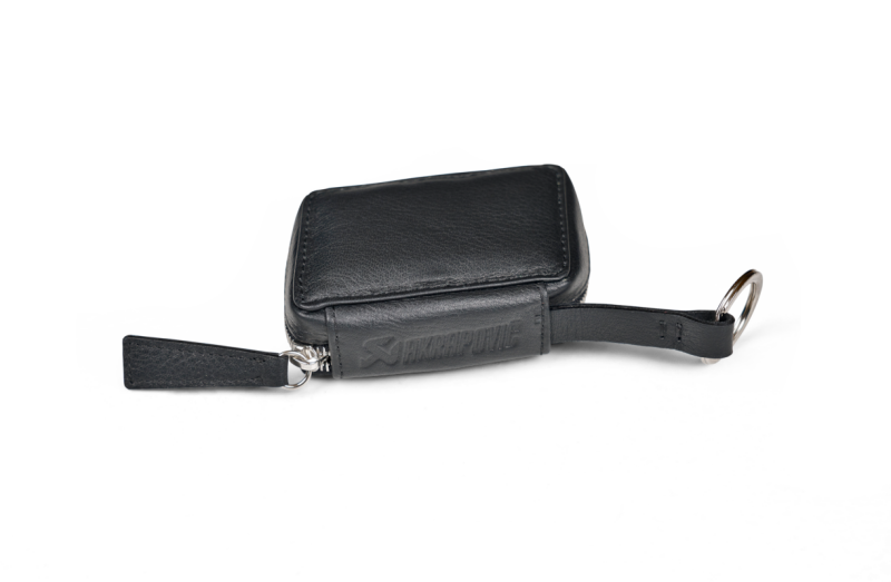 Akrapovic Leather Car Key Case in Black – Durable Protective Cover for Automotive Keys