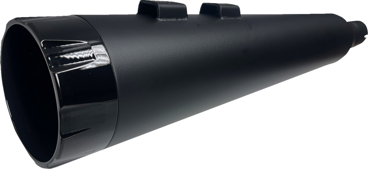 BASSANI XHAUST 4-1/2" Straight Can Slip-On Mufflers - Black with Black End Cap - Twin Cam Touring 1F744B