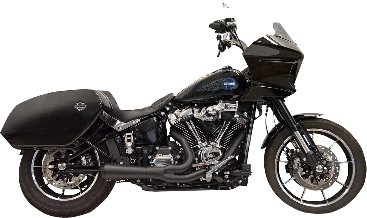 BASSANI XHAUST 2-into-1 Ripper Exhaust System with Megaphone Muffler - Short - Black - M8 Softail 1S79B