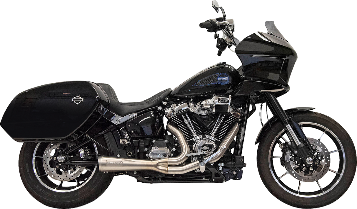 BASSANI XHAUST 2-into-1 Ripper Exhaust System with Megaphone Muffler - Short - Stainless - M8 Softail 1S79SS