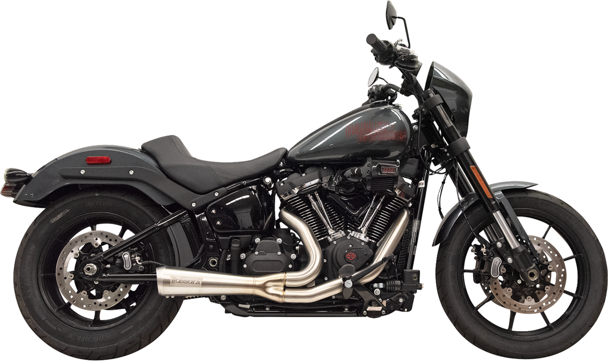 BASSANI XHAUST 2-into-1 Ripper Exhaust System with Megaphone Muffler - Short - Stainless - M8 Softail 1S75SS
