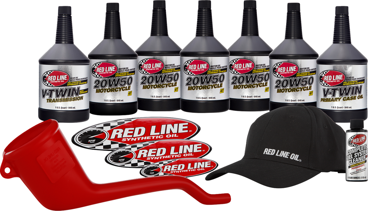 RED LINE SYNTHETIC OIL V-Twin Powerpack Kit - 20W50 90226