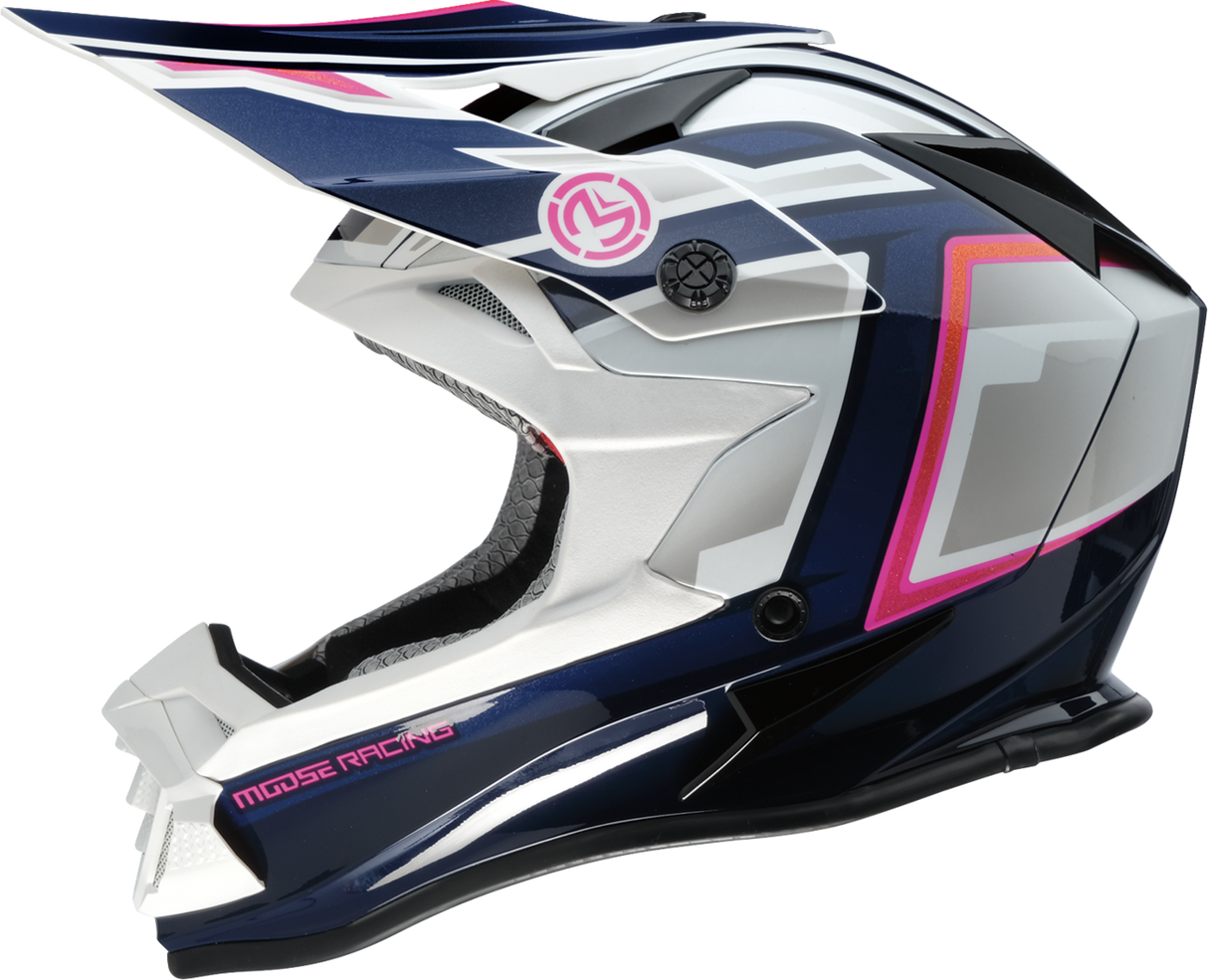 MOOSE OFFROAD MR3 Helmet - F.A.F. - White/Navy/Pink - XL 0110-8951