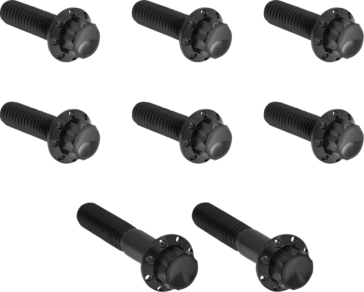 ARLEN NESS Bolt Kit - Trap Door - Titanium - 12-Point - Twin Cam/6-Speed - Black 300-713